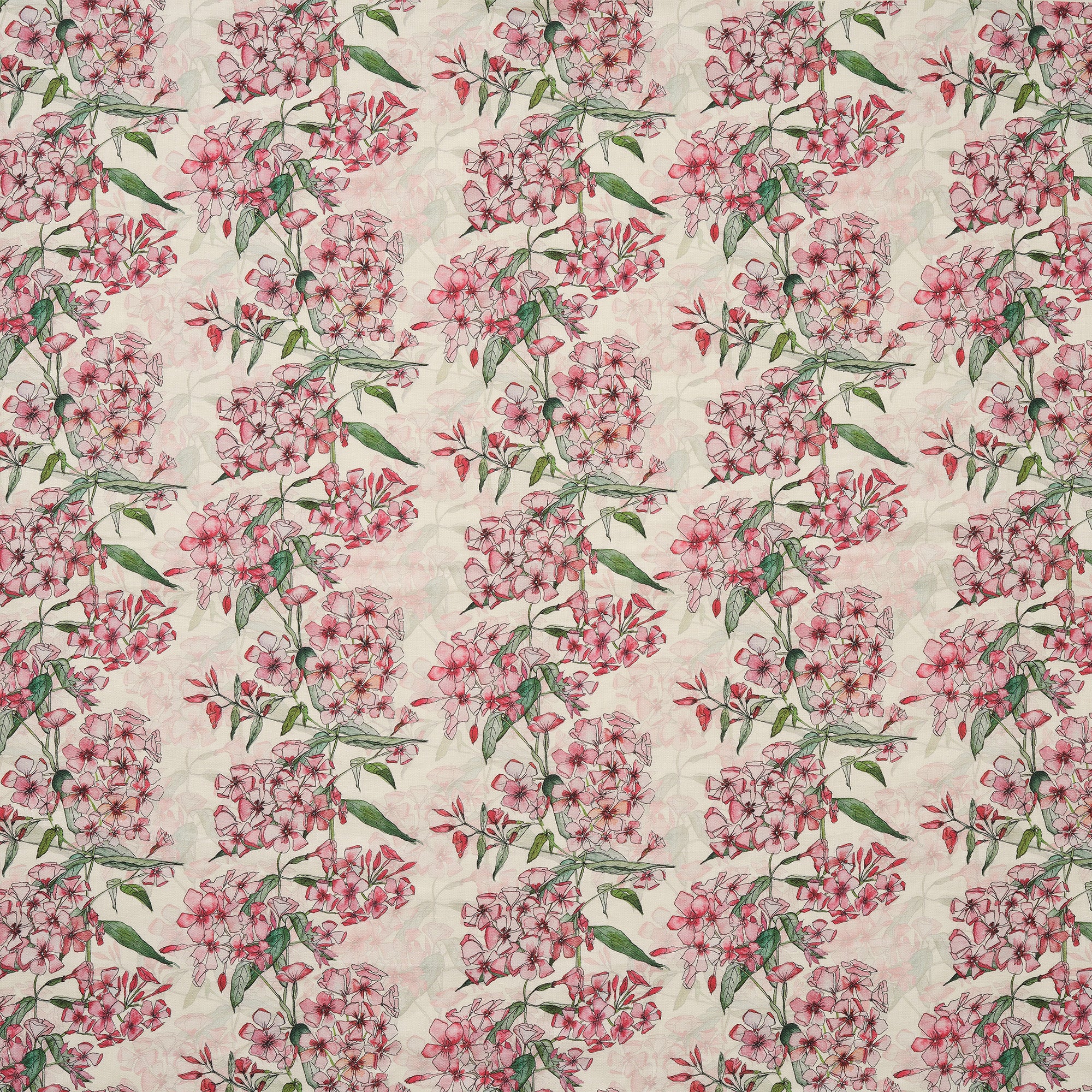 Pink Phlox Rows Fabric