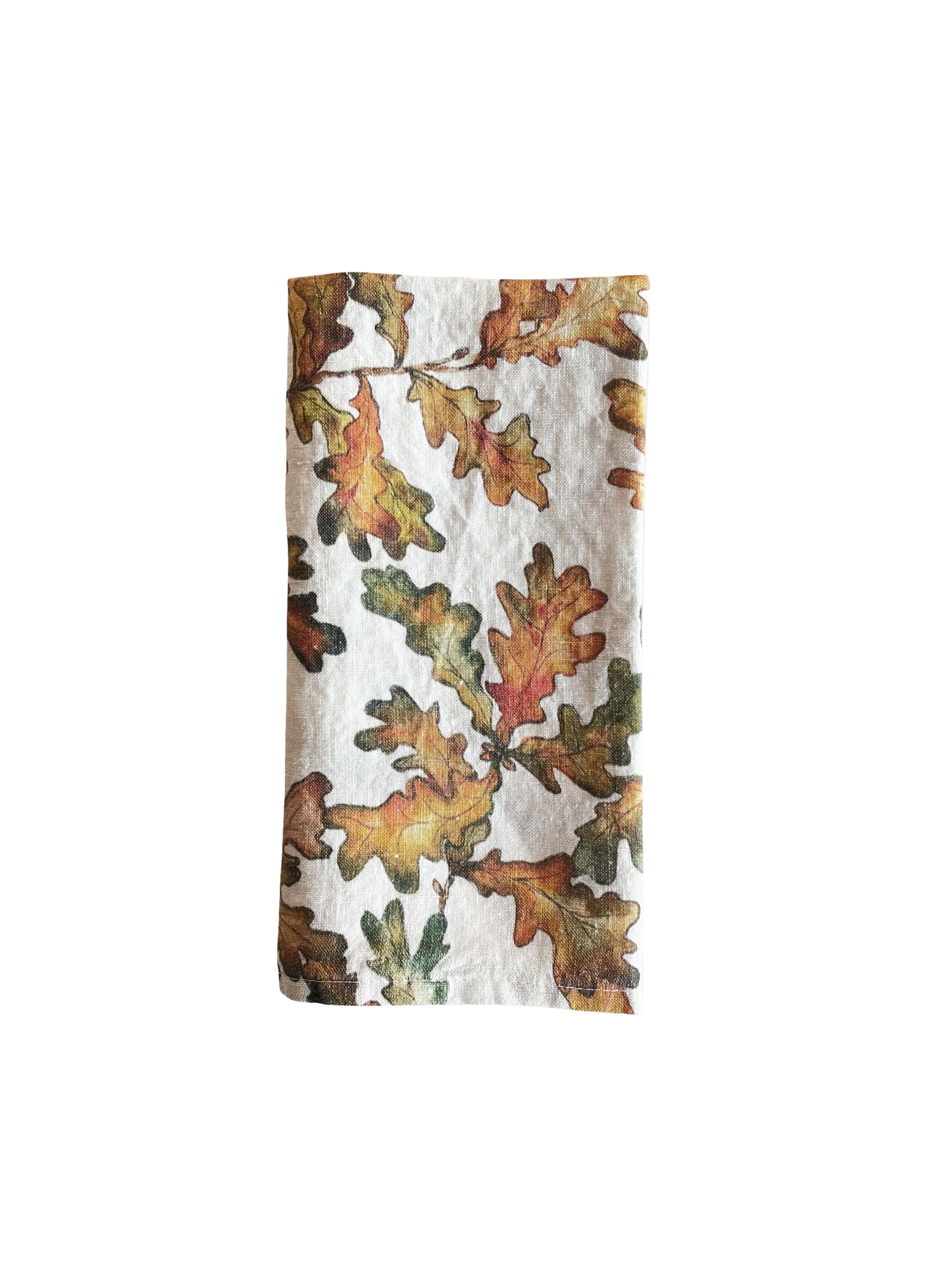 Autumn Leaves Oak Linen Napkin