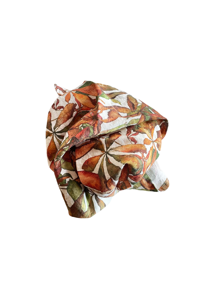 Autumn Leaves Horse Chestnut Linen Napkin
