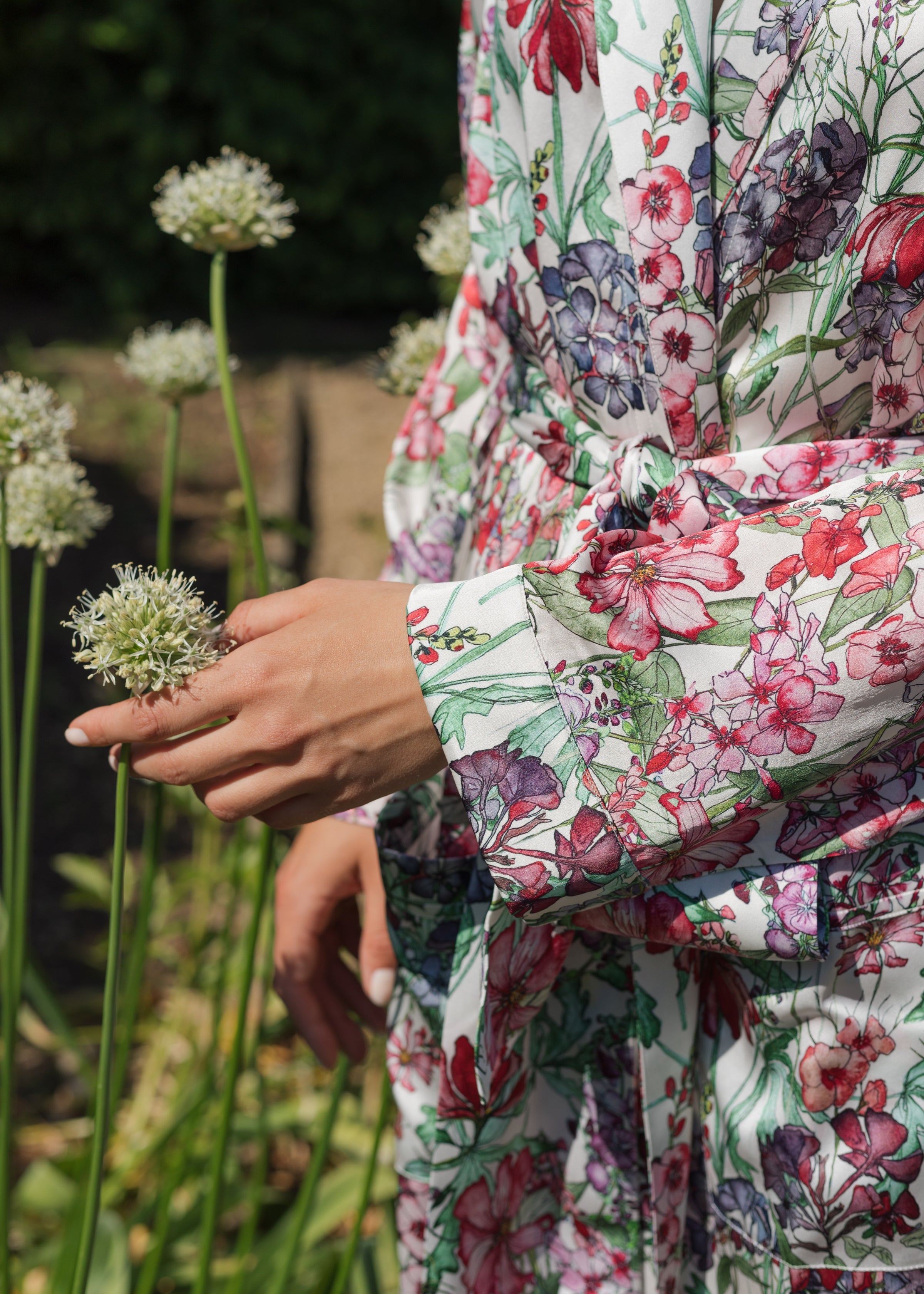 Cutting Garden Silk Robe