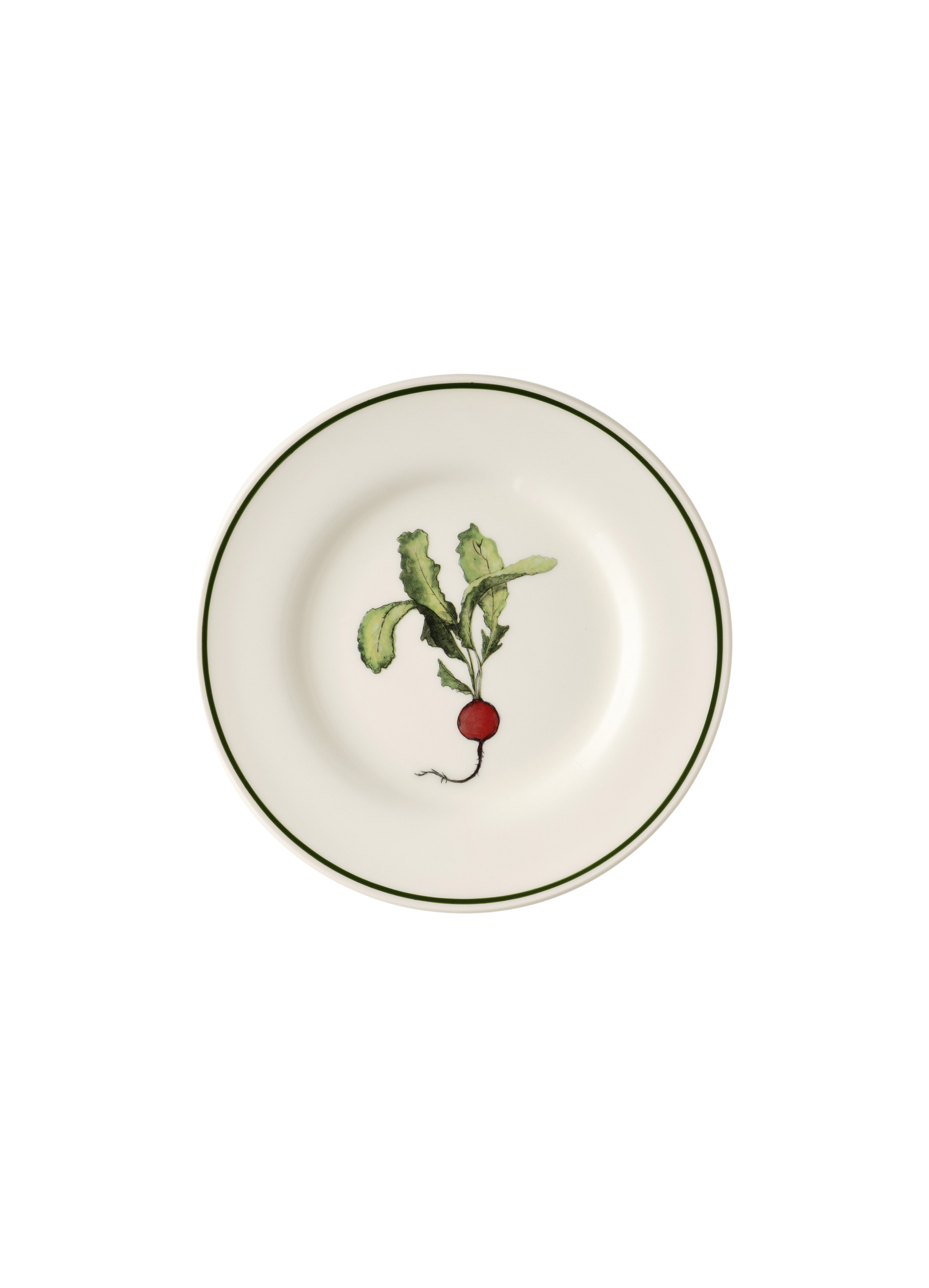Radish Side Plate with Green