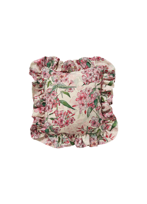 Pink Phlox Rows Cushion with Frill