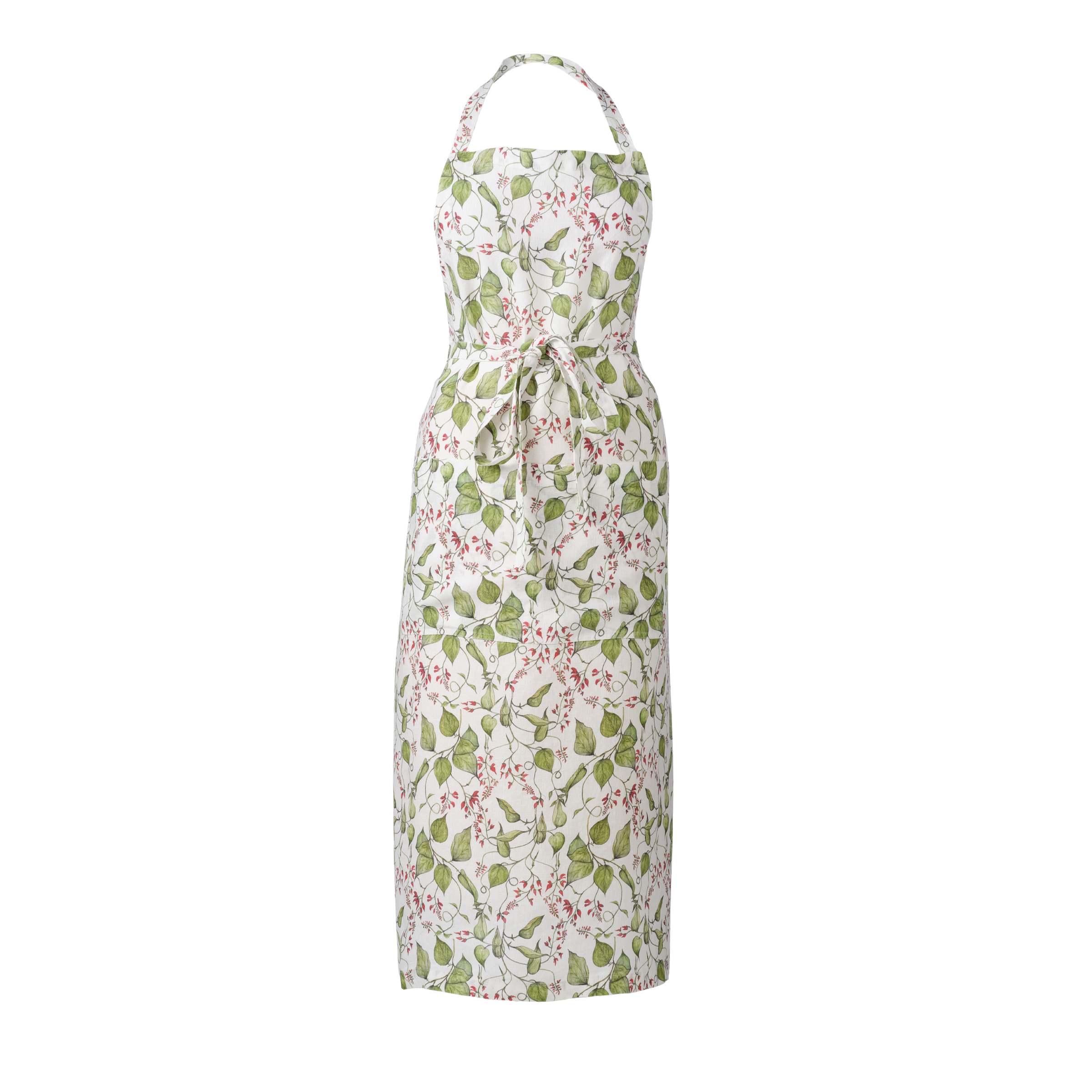 Bean Flower printed Linen Apron