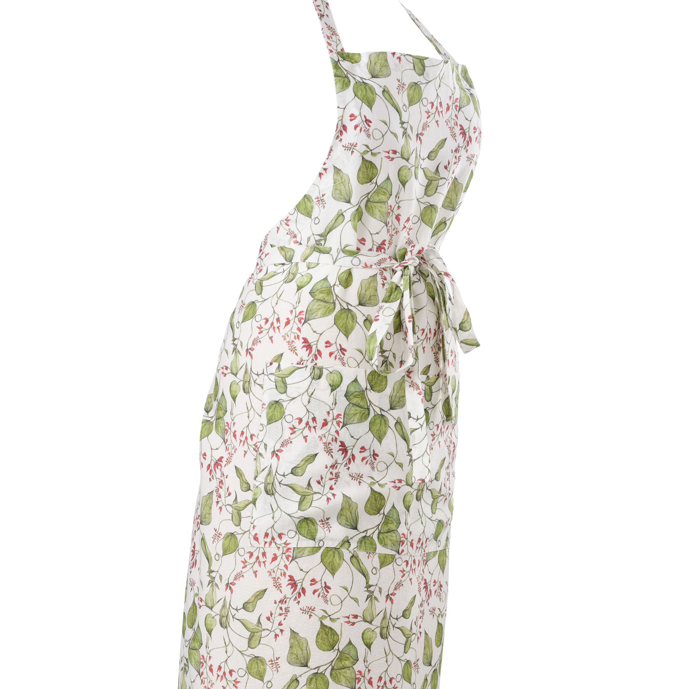 Bean Flower printed Linen Apron