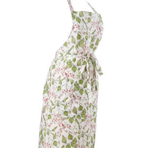 Bean Flower printed Linen Apron