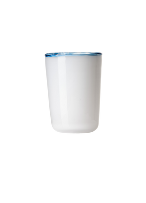 Thyme Hand Blown Water Glass in White/Blue