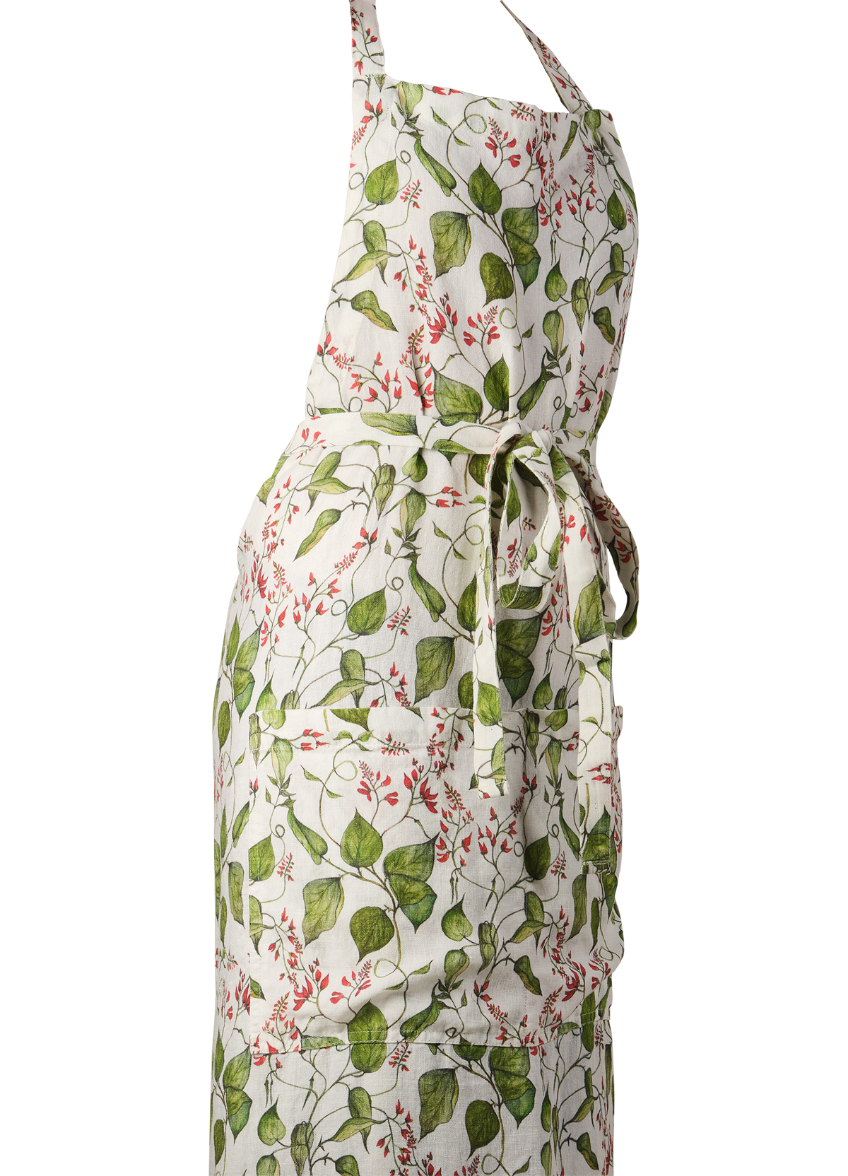 Bean Flower printed Linen Apron