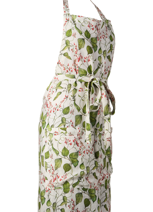 Bean Flower printed Linen Apron