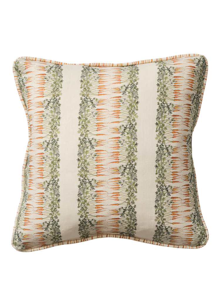Carrot Stripe Square Cushion
