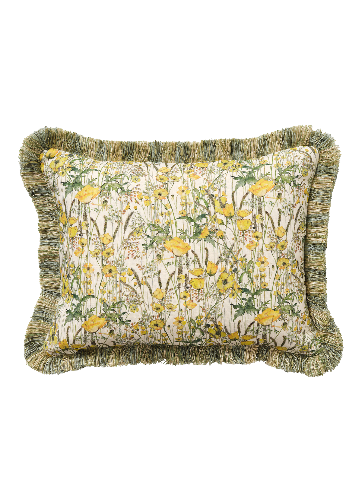 Buttercup Rectangle Cushion with Multi Fringe Trim