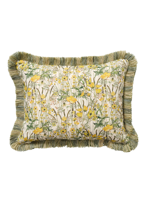 Buttercup Rectangle Cushion with Multi Fringe Trim