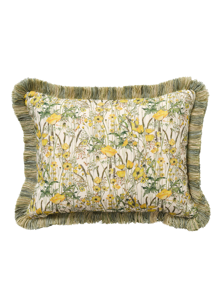 Buttercup Rectangle Cushion with Multi Fringe Trim