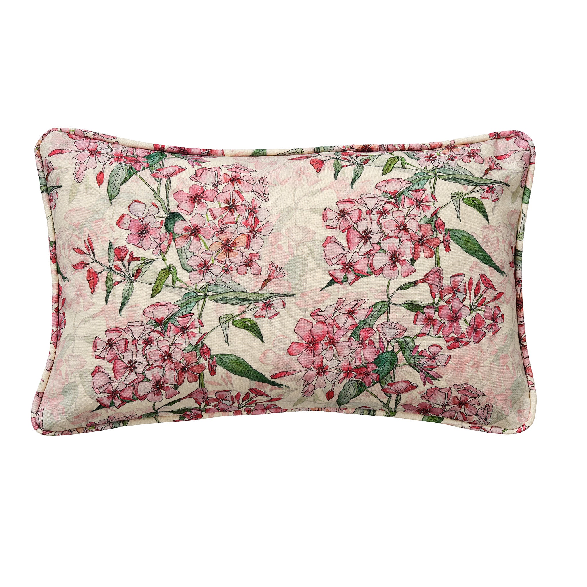 Pink Phlox Rows Rectangle Cushion