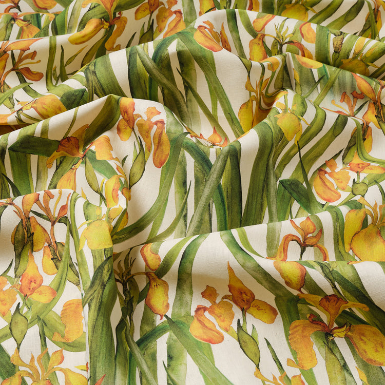 Yellow Iris Large Fabric