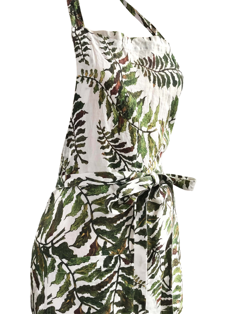 Fern Printed Linen Apron