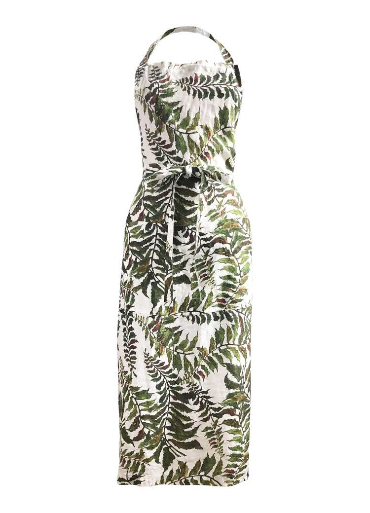 Fern Printed Linen Apron