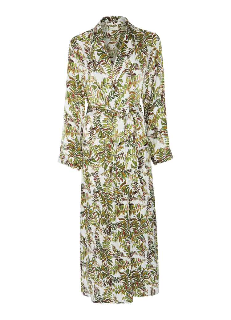 Silk Robe in Fern