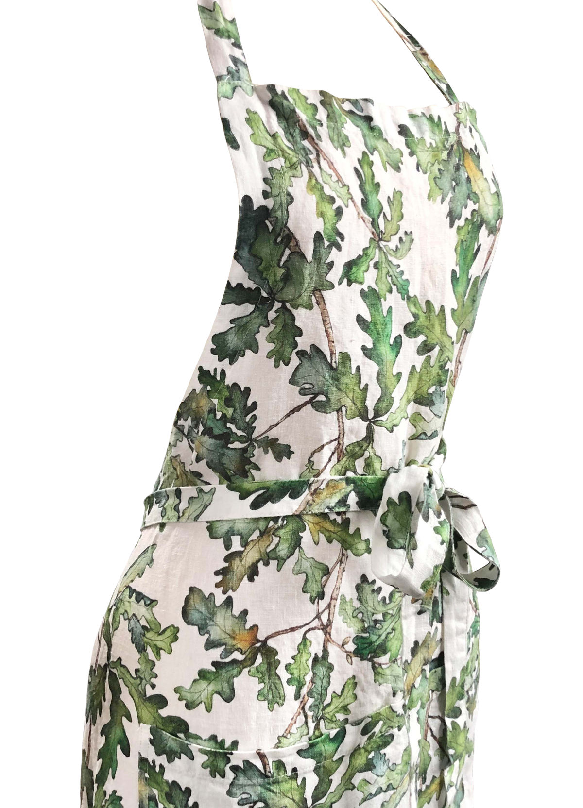Oak Leaf Printed Linen Apron