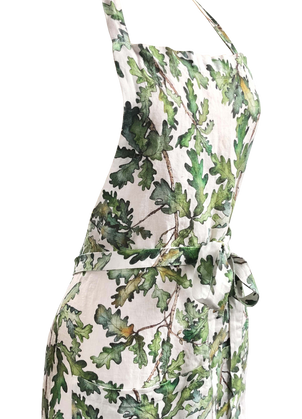 Oak Leaf Printed Linen Apron