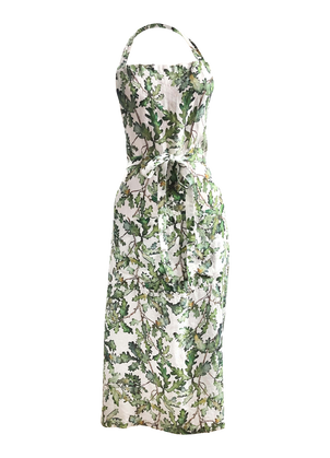 Oak Leaf Printed Linen Apron