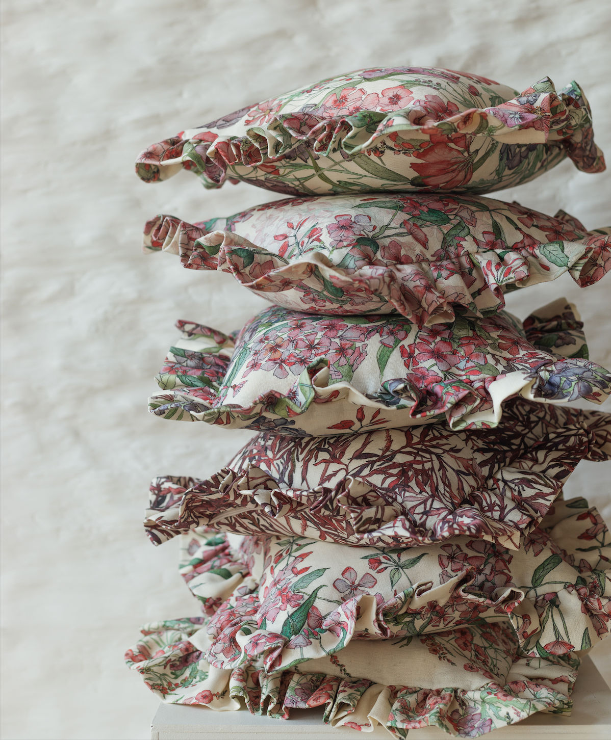 English Cutting Garden Medley Cushion with Frill