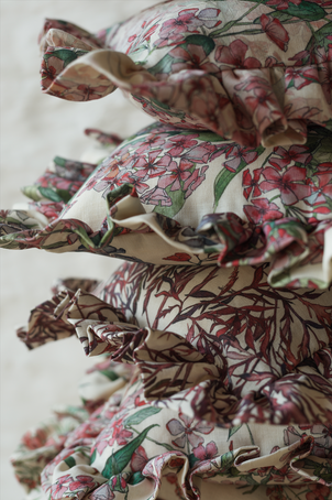 Elderflower Cushion with Frill