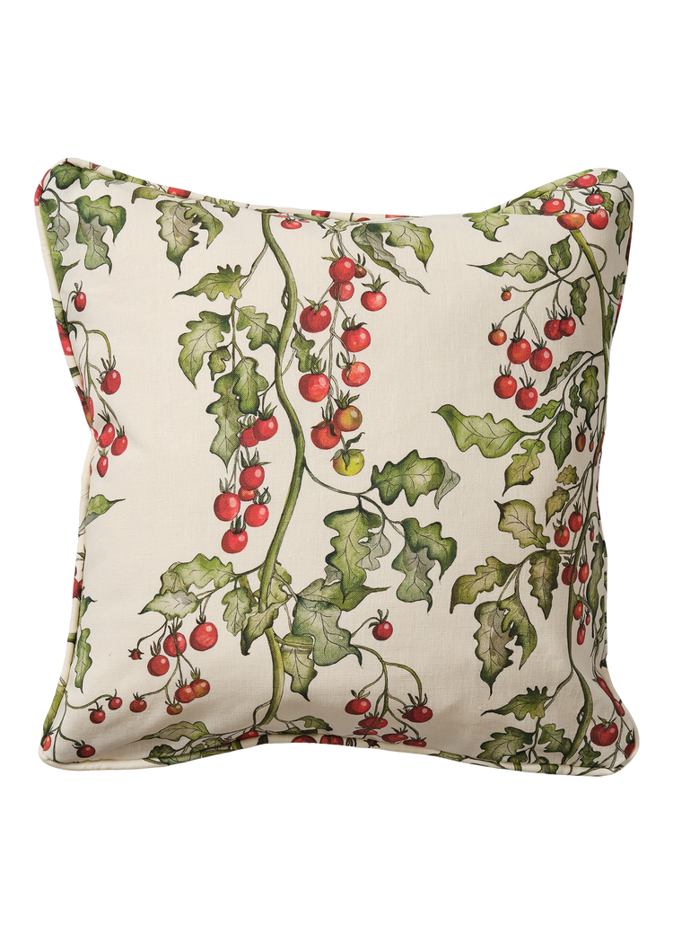 Tomato Vine Square Cushion
