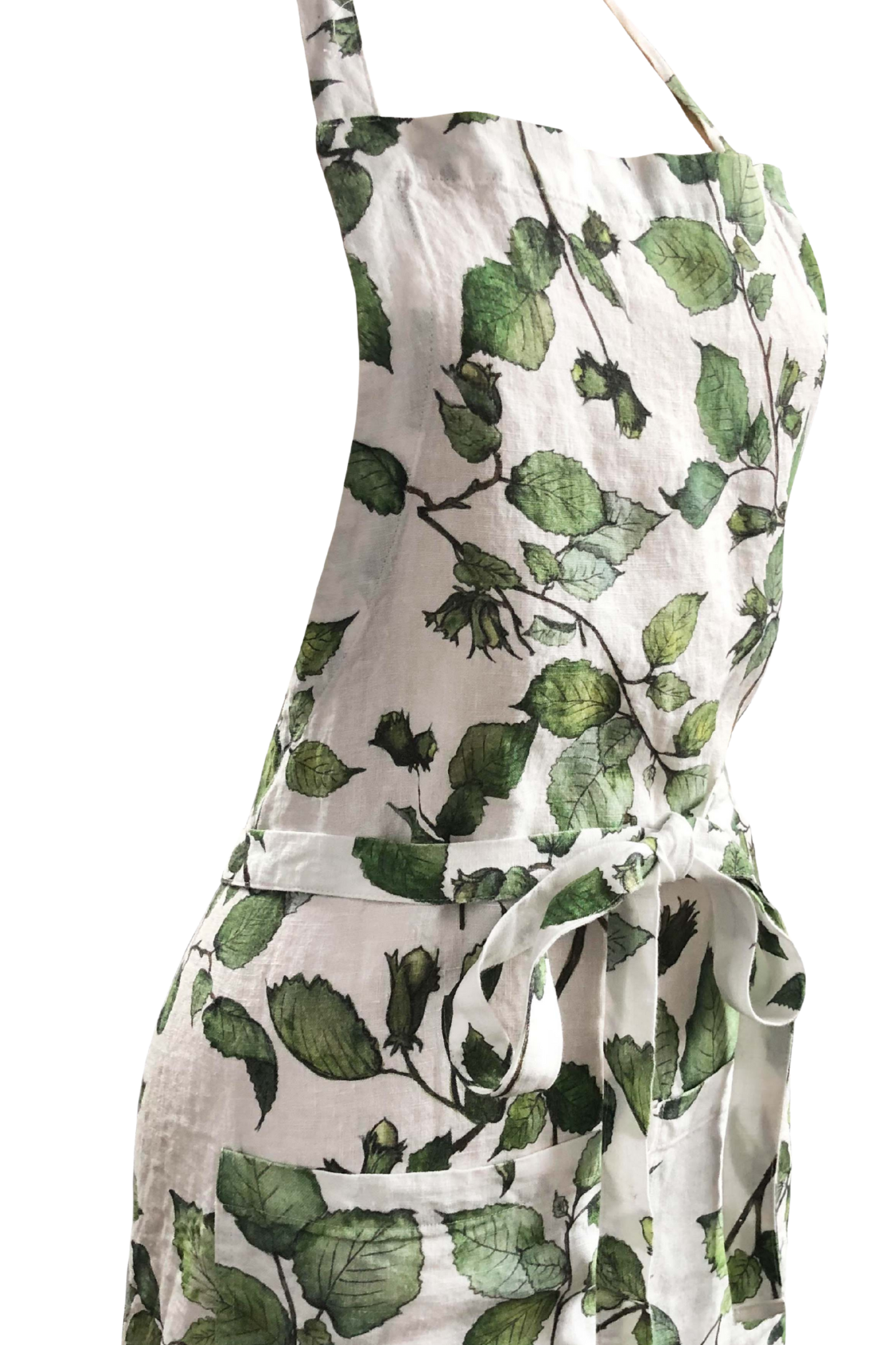Cobnut printed Linen Apron