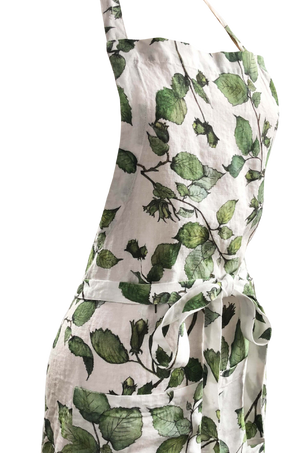 Cobnut printed Linen Apron