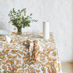Autumn Leaves Oak Linen Napkin