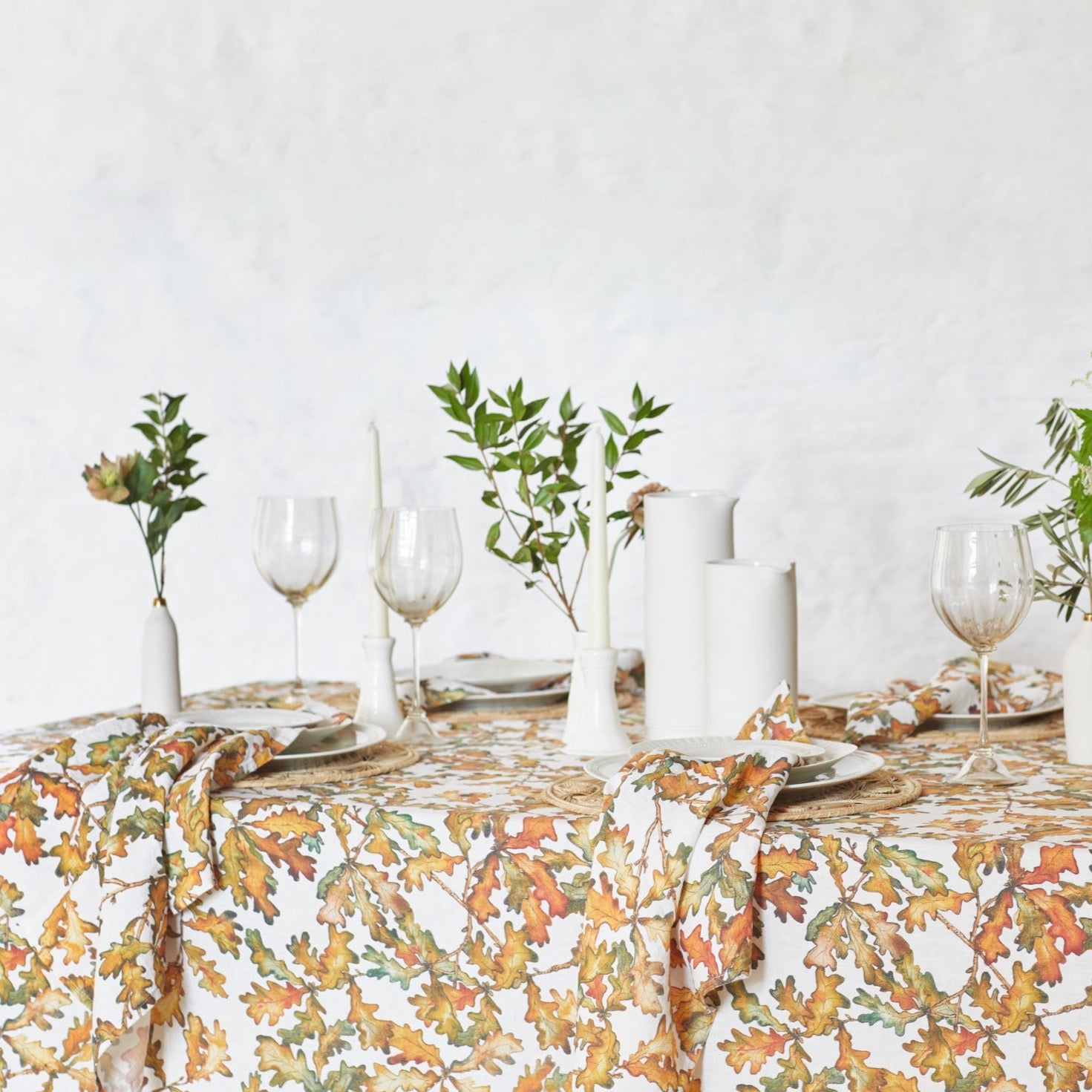 Autumn Leaves Oak Tablecloth