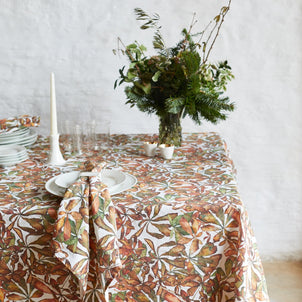 Autumn Leaves Horse Chestnut Linen Napkin