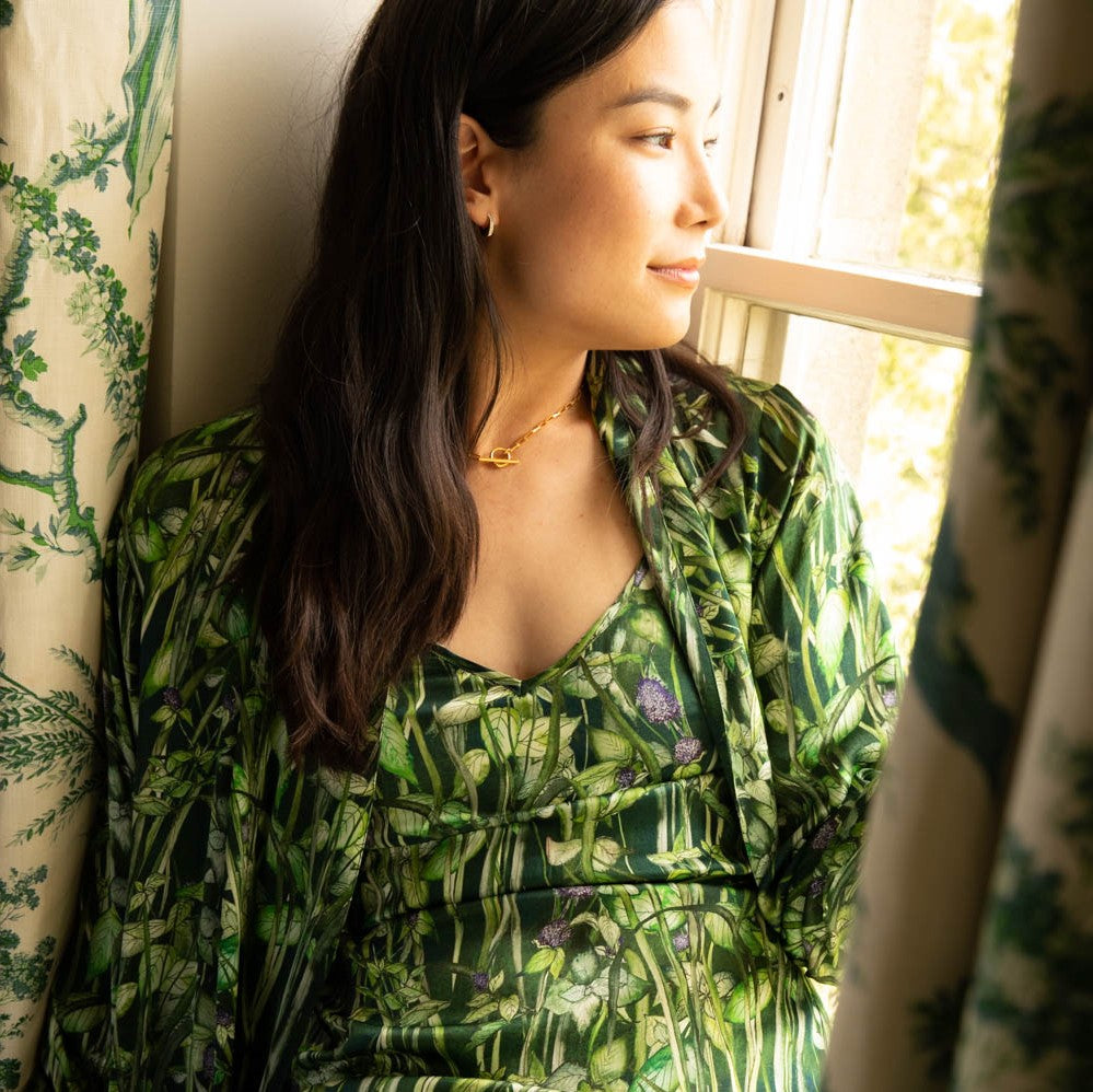 Silk Dress in Rivermint